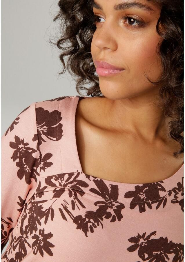 Aniston CASUAL Shirt met lange mouwen met asymmetrische ronde halslijn - Foto 3