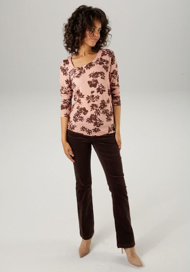 Aniston CASUAL Shirt met lange mouwen met asymmetrische ronde halslijn - Foto 5