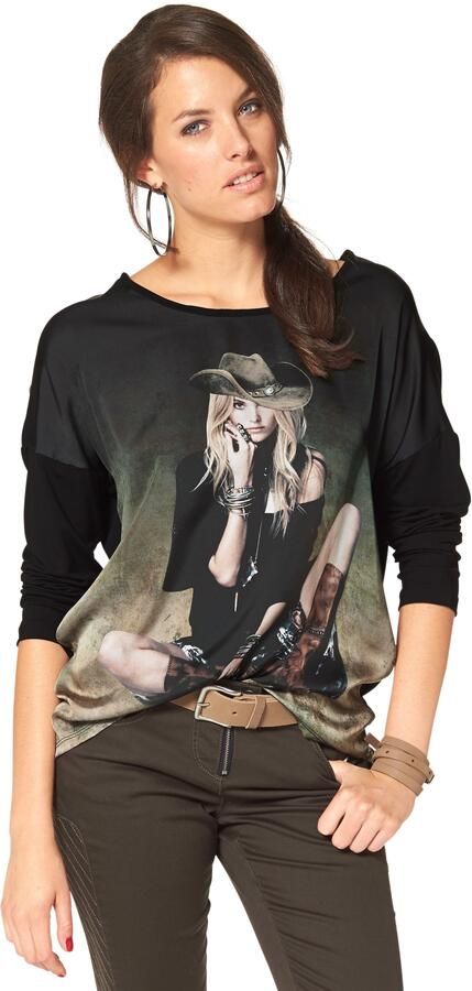 Aniston CASUAL Shirt met lange mouwen met elegante frontprint - Foto 10