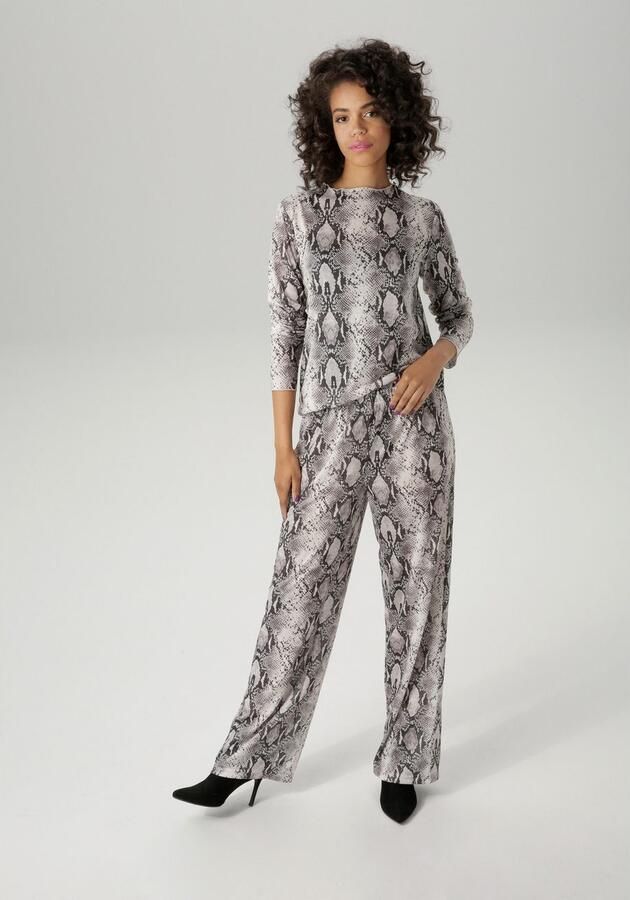Aniston CASUAL Shirt met lange mouwen met kleurharmonieus slangenprint nieuwe collectie - Foto 3