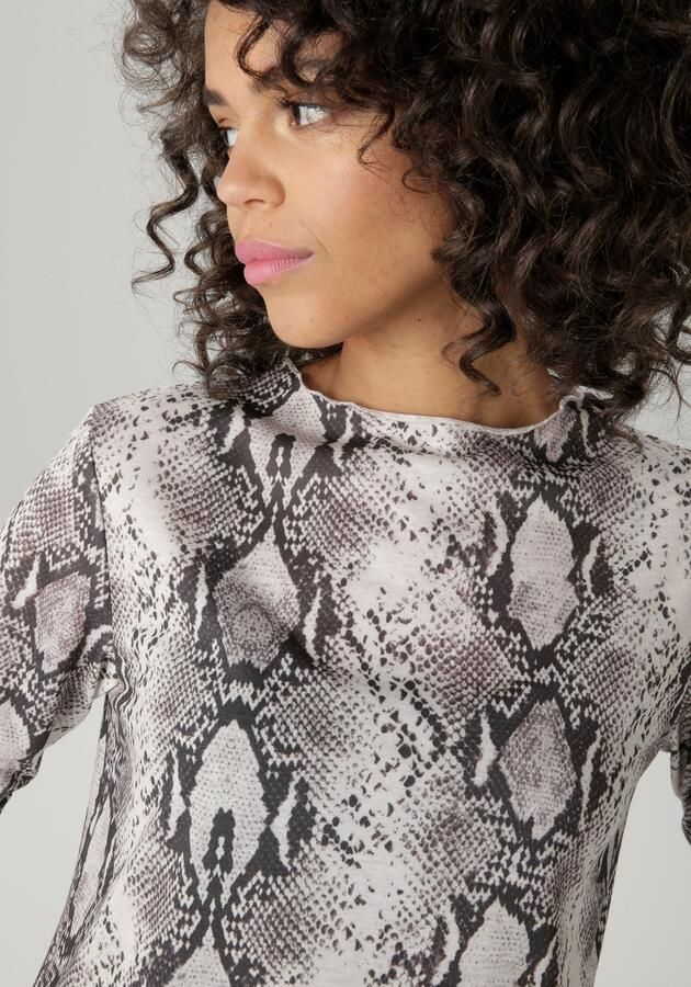 Aniston CASUAL Shirt met lange mouwen met kleurharmonieus slangenprint nieuwe collectie - Foto 5