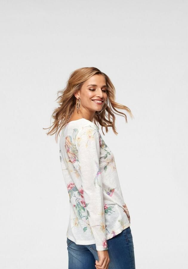 Aniston CASUAL Shirt met lange mouwen met maxi-bloemenprint en vogels - Foto 4