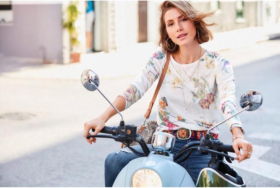 Aniston CASUAL Shirt met lange mouwen met maxi-bloemenprint en vogels - Foto 6