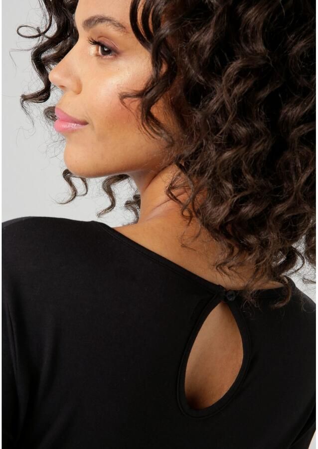 Aniston CASUAL Shirt met ronde hals voor verfijnd "gewikkeld" met druppeluitsnijding - Foto 2