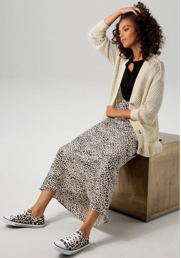 Aniston CASUAL Shirt met ronde hals voor verfijnd "gewikkeld" met druppeluitsnijding - Foto 3