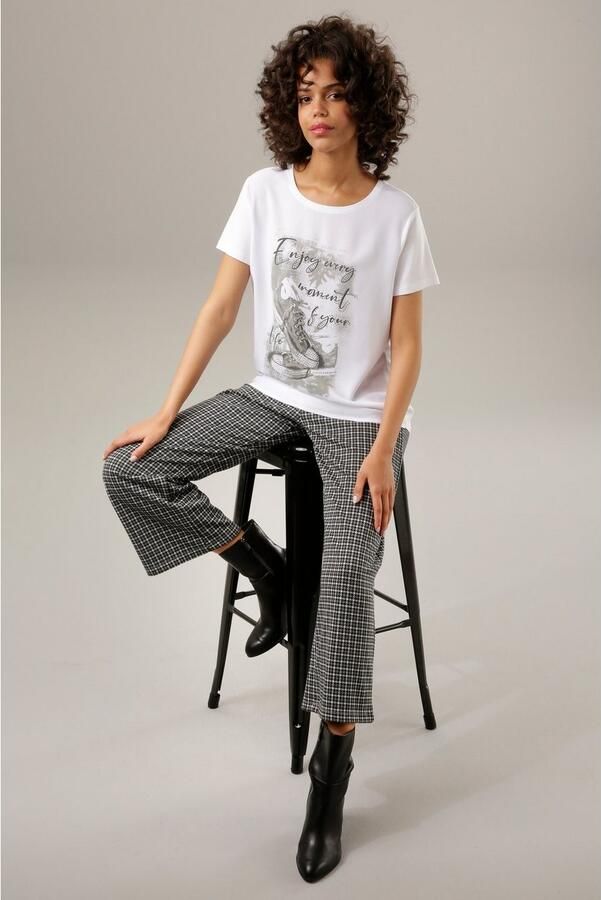 Aniston CASUAL Shirtblouse met glinstersteentjes gegarneerde frontprint - Foto 4