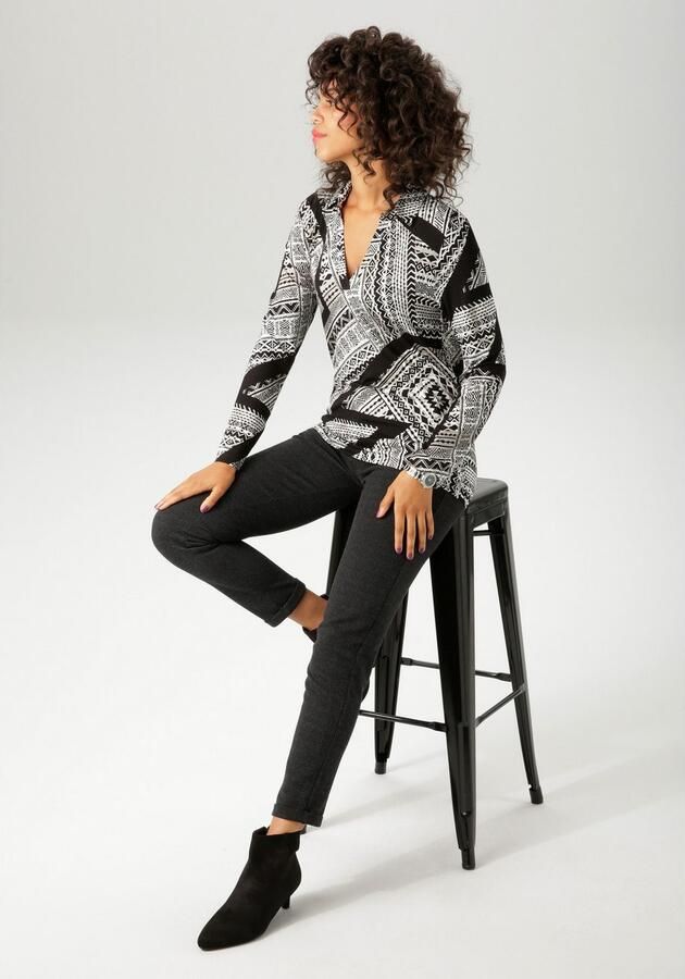 Aniston CASUAL Shirtblouse met grafische patroonmix elk deel uniek nieuwe collectie - Foto 5