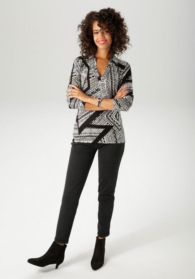 Aniston CASUAL Shirtblouse met grafische patroonmix elk deel uniek nieuwe collectie - Foto 6