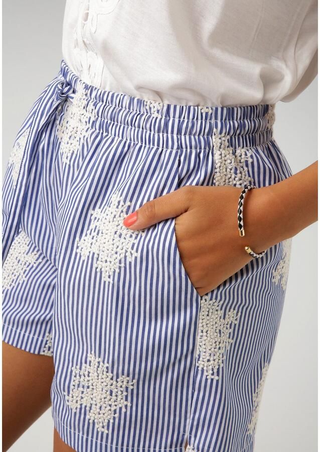 Aniston CASUAL Short gestreept en zorgvuldig versierd met borduurwerk - Foto 3