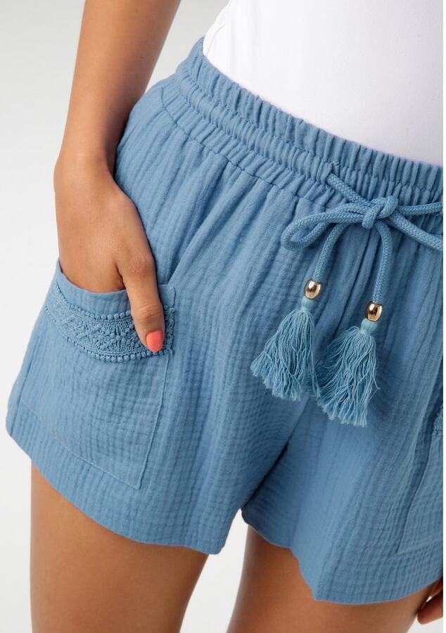 Aniston CASUAL Short versierd met haakapplicaties - Foto 3