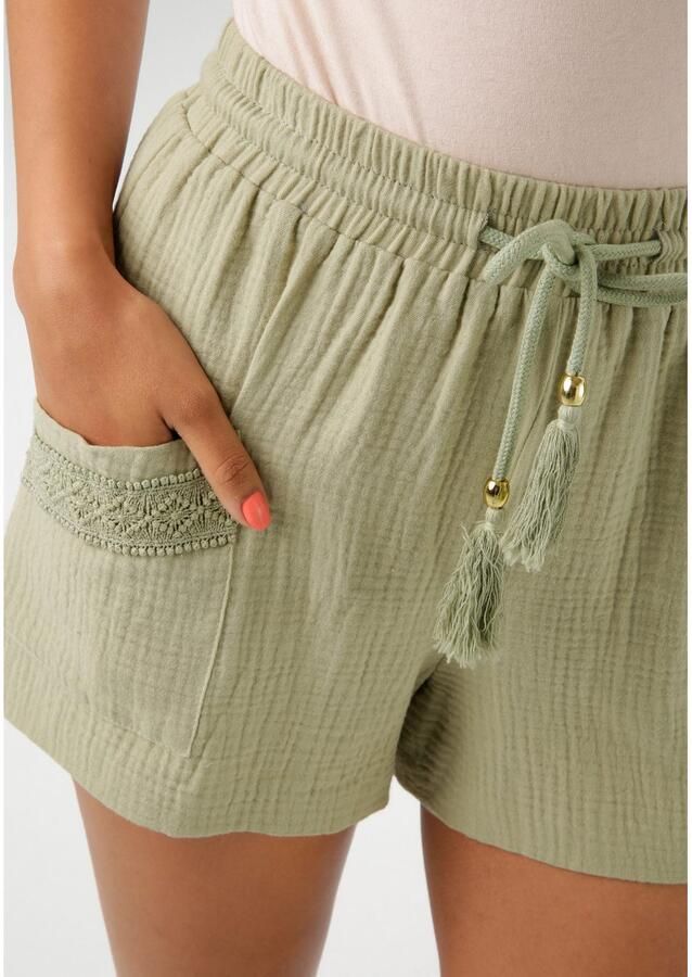 Aniston CASUAL Short versierd met haakapplicaties - Foto 3