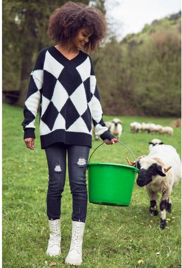 Aniston CASUAL Skinny fit jeans met vernietigde werking - Foto 7