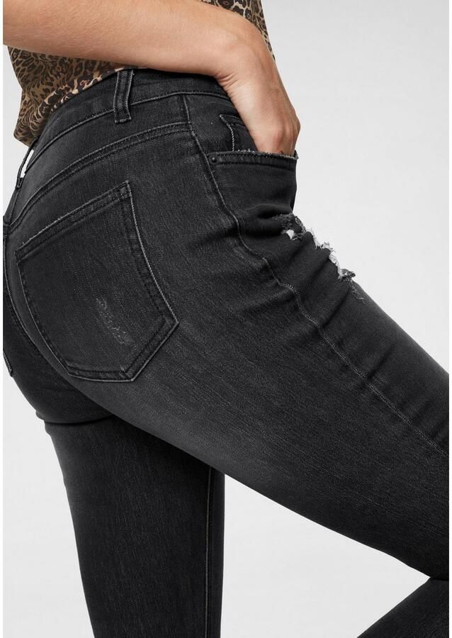 Aniston CASUAL Skinny fit jeans met vernietigde werking