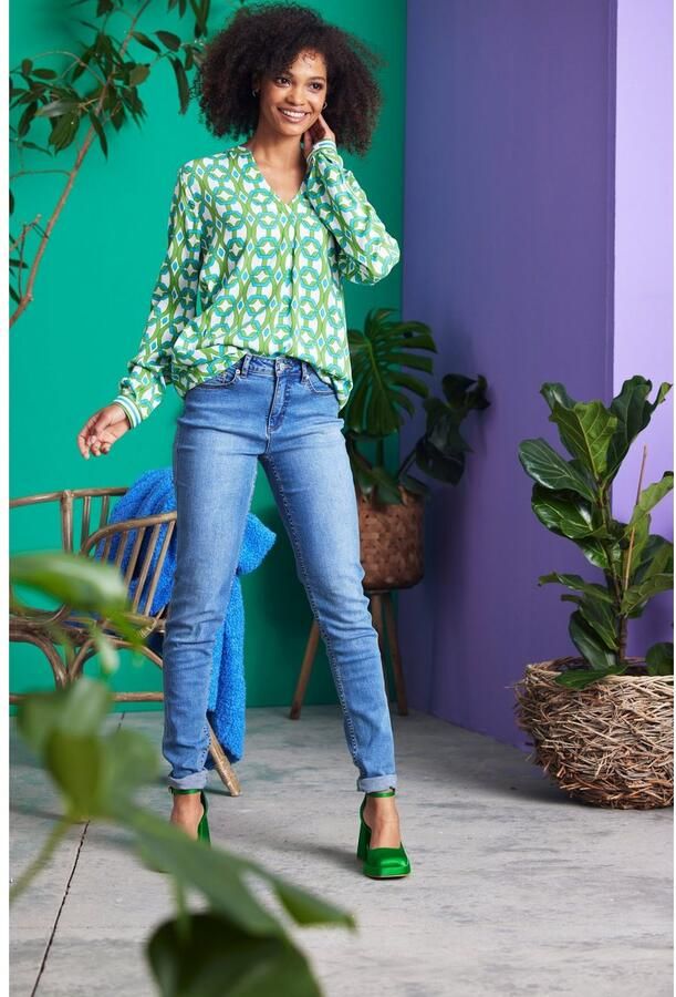 Aniston CASUAL Blouse zonder sluiting met opvallende grafische print