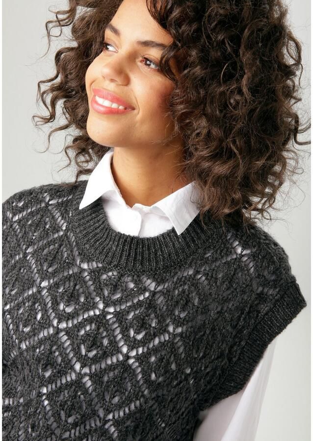 Aniston CASUAL Slip-over met trendy ajour-breiselpatroon nieuwe collectie - Foto 2