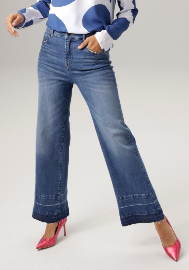 Aniston CASUAL Straight jeans met een trendy wassing op de licht gerafelde zoom - Foto 15