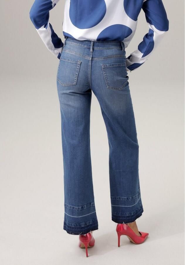Aniston CASUAL Straight jeans met een trendy wassing op de licht gerafelde zoom - Foto 2