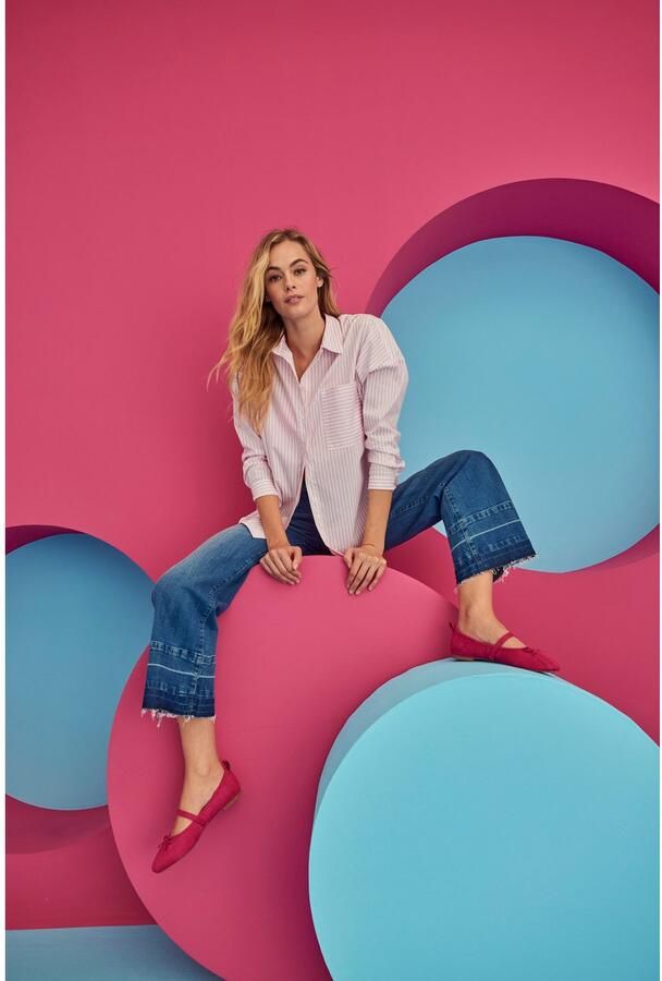 Aniston CASUAL Straight jeans met een trendy wassing op de licht gerafelde zoom - Foto 9