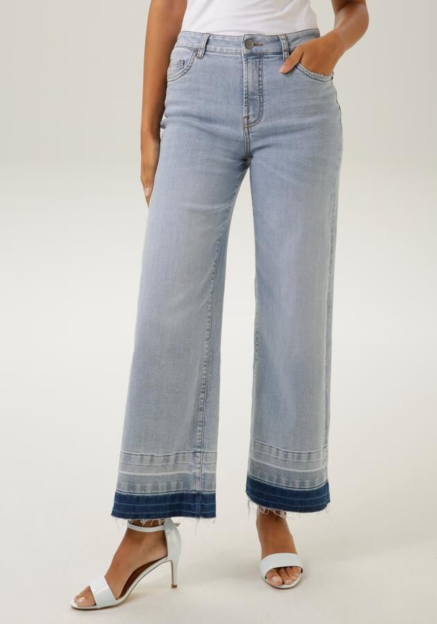 Aniston CASUAL Straight jeans met een trendy wassing op de licht gerafelde zoom - Foto 9