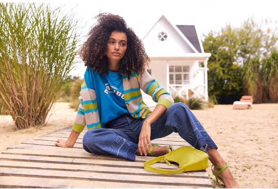 Aniston CASUAL Straight jeans met een trendy wassing op de licht gerafelde zoom - Foto 4