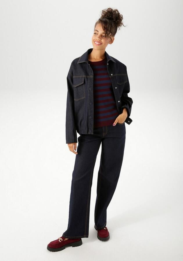 Aniston CASUAL Straight jeans met trendy wijd been - Foto 5