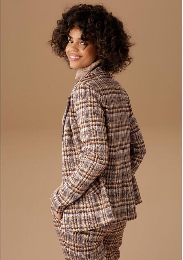 Aniston CASUAL Sweatblazer met trendkleurig ruitdessin - Foto 3