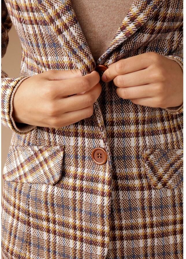 Aniston CASUAL Sweatblazer met trendkleurig ruitdessin - Foto 2