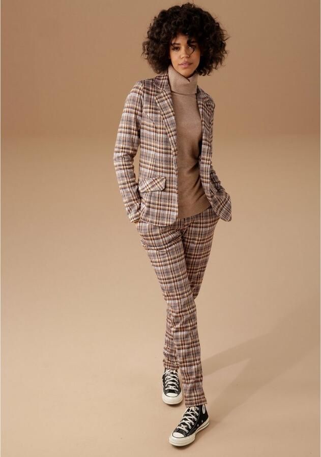 Aniston CASUAL Sweatblazer met trendkleurig ruitdessin - Foto 4