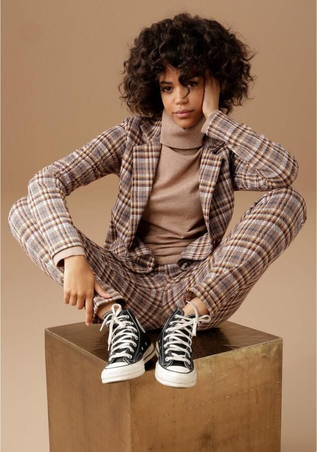 Aniston CASUAL Sweatblazer met trendkleurig ruitdessin - Foto 5