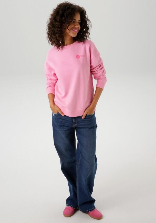 Aniston CASUAL Sweatshirt achterkant met applicaties borduurwerk en belettering - Foto 6