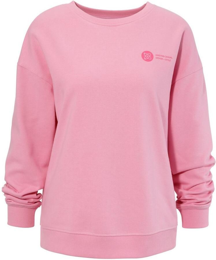 Aniston CASUAL Sweatshirt achterkant met applicaties borduurwerk en belettering