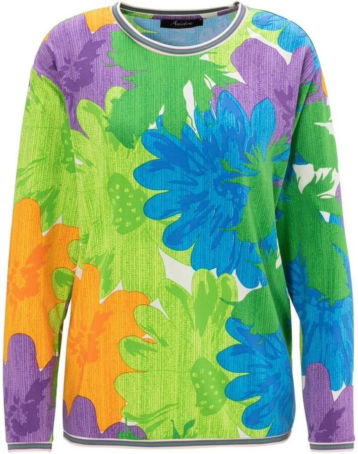 Aniston CASUAL Sweatshirt bedrukt met grote bloemen en bladeren