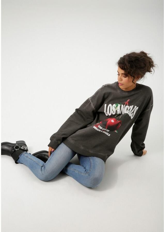 Aniston CASUAL Sweatshirt bedrukt met pittige kersen en opschriften nieuwe collectie - Foto 4