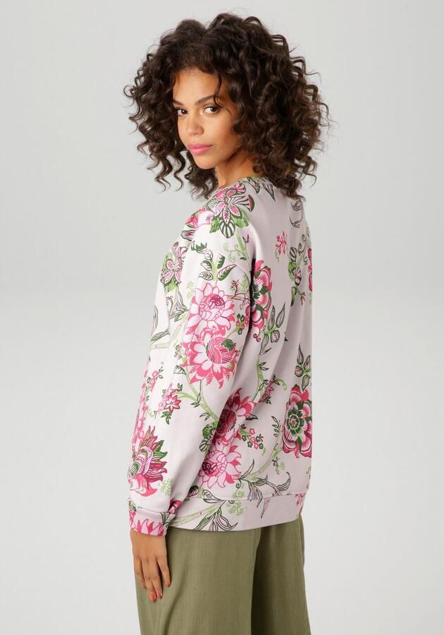 Aniston CASUAL Sweatshirt in extravagante bloemenprint met folieprint - Foto 4