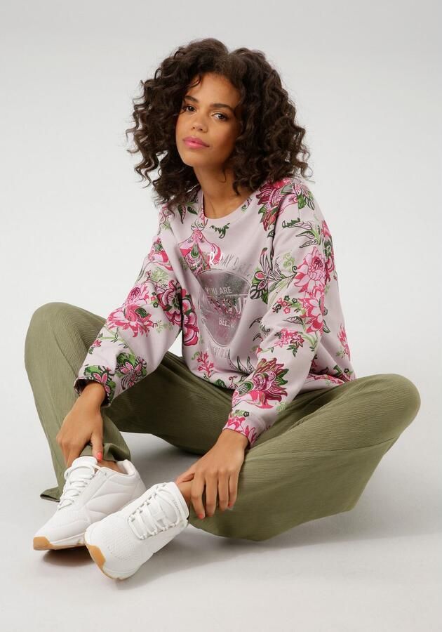 Aniston CASUAL Sweatshirt in extravagante bloemenprint met folieprint - Foto 6
