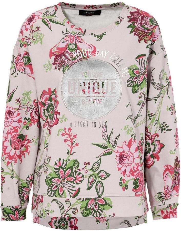 Aniston CASUAL Sweatshirt in extravagante bloemenprint met folieprint - Foto 2