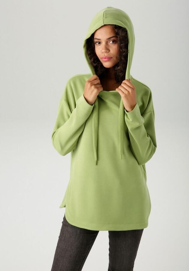 Aniston CASUAL Sweatshirt met bindband aan de capuchon nieuwe collectie - Foto 4