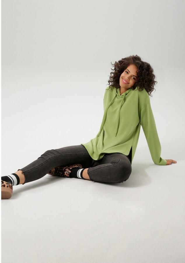 Aniston CASUAL Sweatshirt met bindband aan de capuchon nieuwe collectie - Foto 3