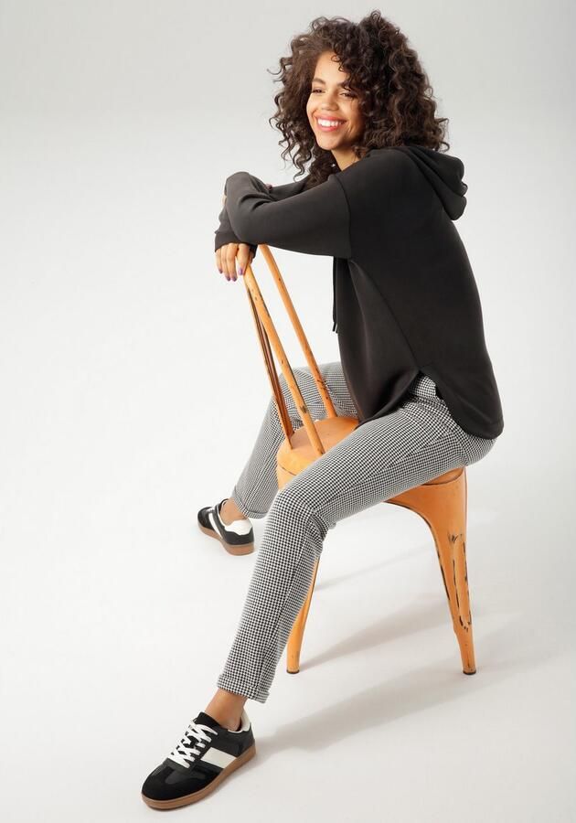 Aniston CASUAL Sweatshirt met bindband aan de capuchon nieuwe collectie - Foto 4