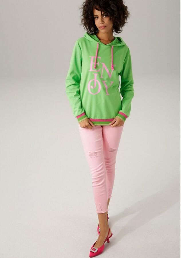 Aniston CASUAL Sweatshirt met "enjoy" print - Foto 3