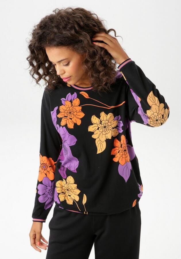 Aniston CASUAL Sweatshirt met grootvlak bloemen bedrukt - Foto 4