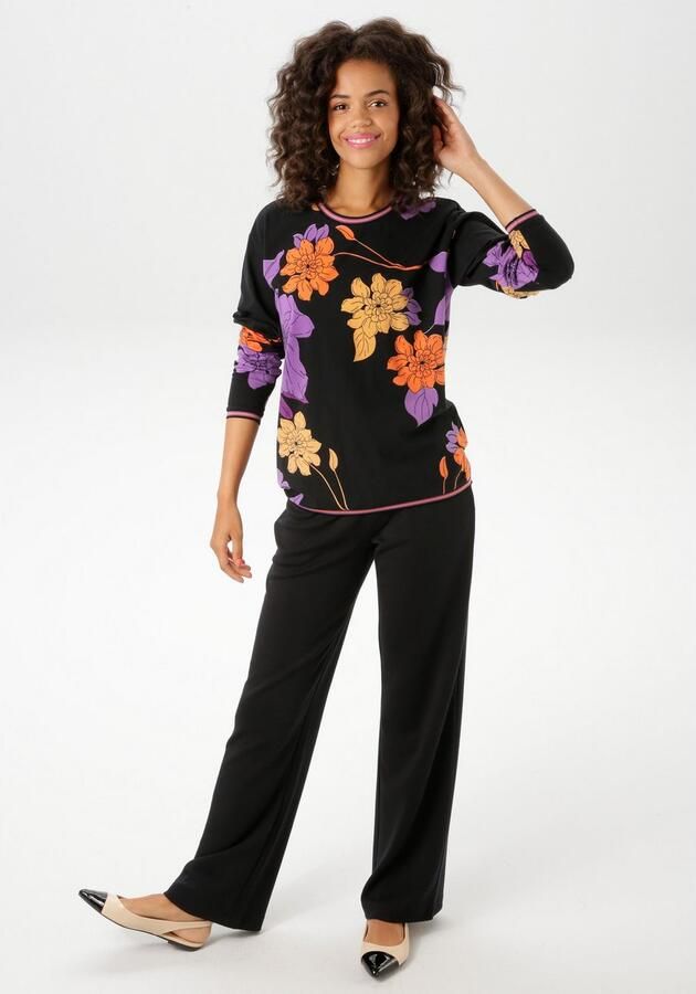 Aniston CASUAL Sweatshirt met grootvlak bloemen bedrukt - Foto 5