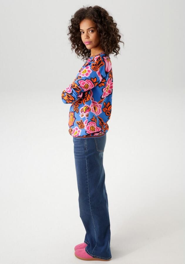 Aniston CASUAL Sweatshirt met grootvlak grafische bloemenprint - Foto 6