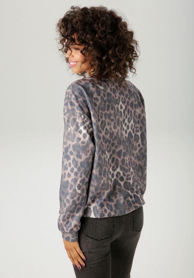 Aniston CASUAL Sweatshirt met trendy luipaardprint elk stuk uniek nieuwe collectie - Foto 5