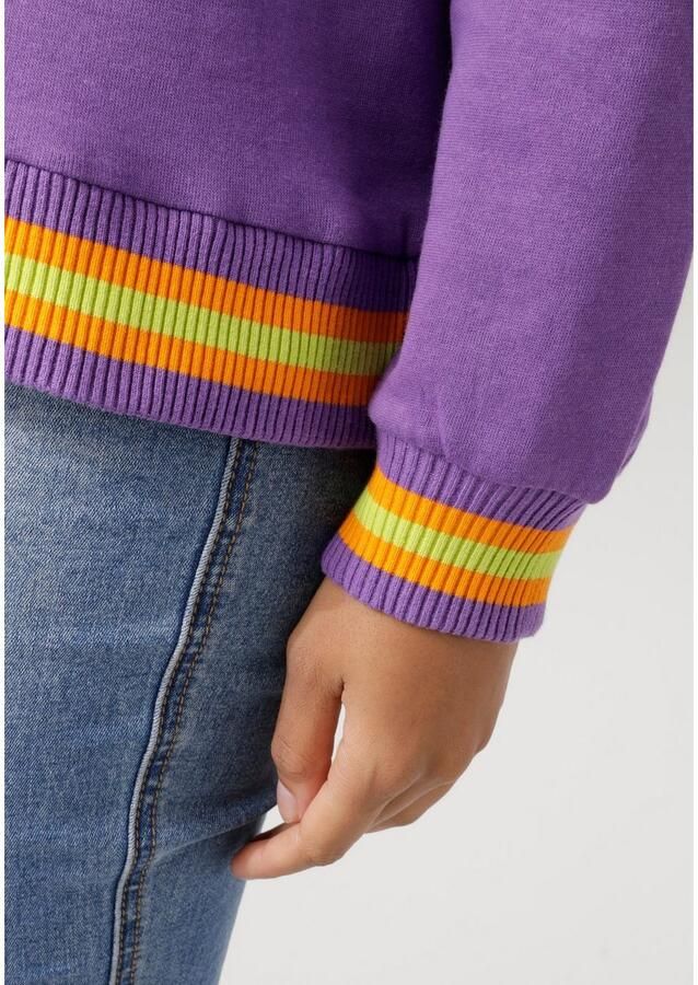 Aniston CASUAL Sweatshirt Print op voorkant met abstracte waterlelie en tekst - Foto 2