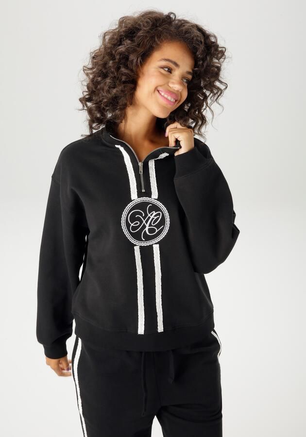 Aniston CASUAL Sweatshirt uitgebreid versierd met borduursel en kanten banden nieuwe collectie - Foto 10