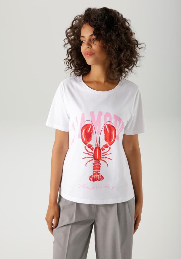 Aniston CASUAL T-shirt bedrukt met kreeften en opschriften nieuwe collectie - Foto 7