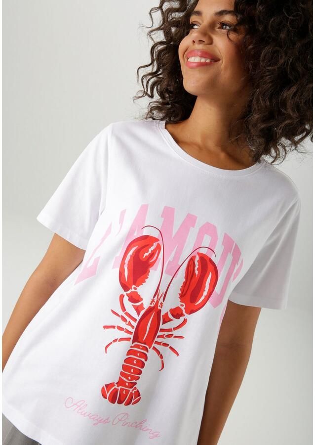 Aniston CASUAL T-shirt bedrukt met kreeften en opschriften nieuwe collectie - Foto 3