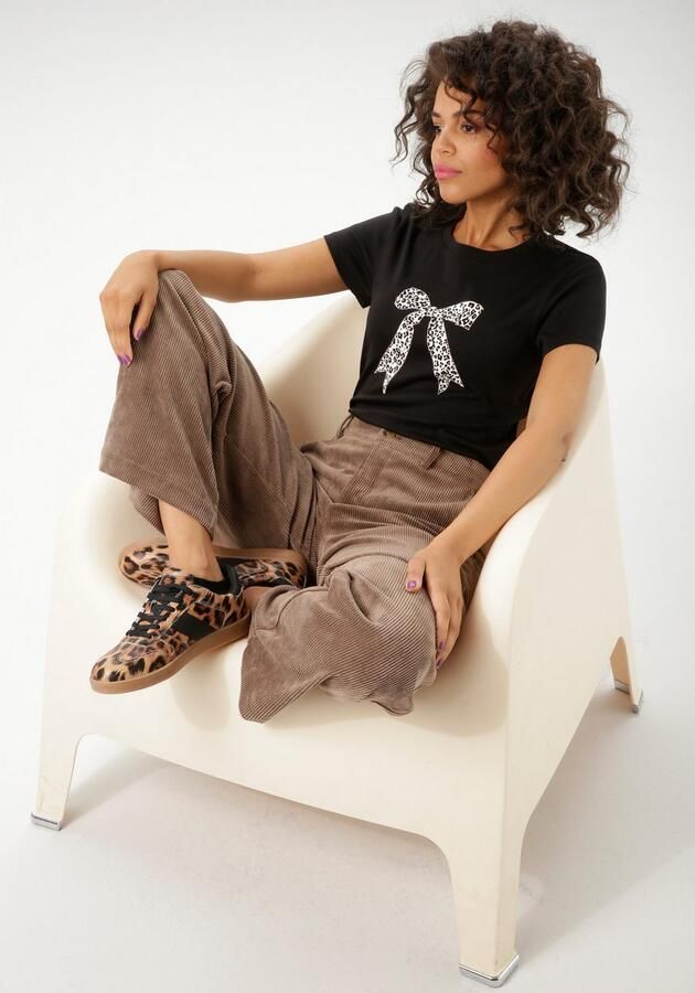 Aniston CASUAL T-shirt bedrukt met strik in luipaarddessin nieuwe collectie - Foto 6
