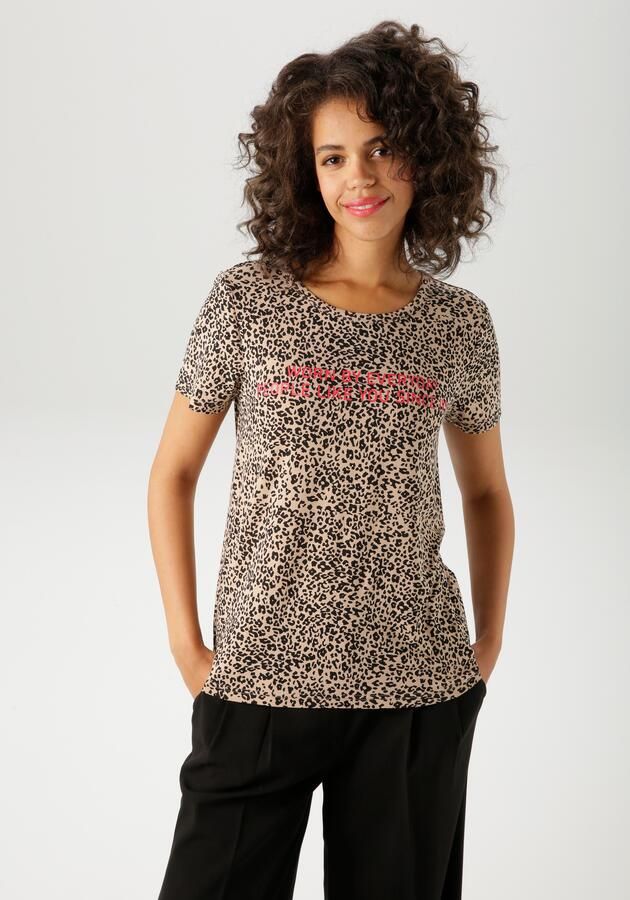 Aniston CASUAL T-shirt in luipaardprint met state t-belettering nieuwe collectie - Foto 6